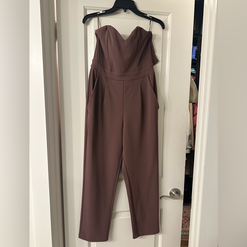 Express Mauve Strapless Jumpsuit - Size 2